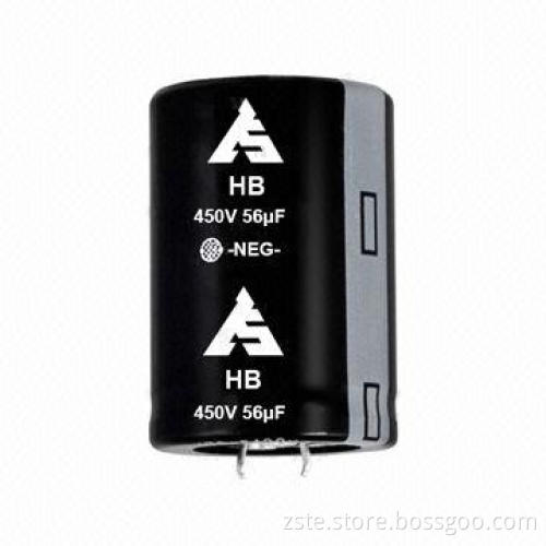 Snap-in aluminum electrolytic capacitor for switching power and inverter smoothing, 450V/56uf/3000h